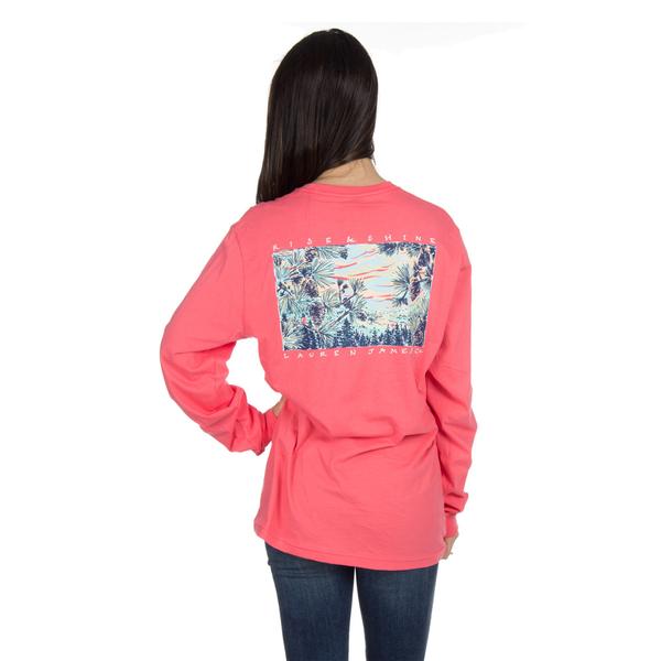 Lauren James Rise and Shine L/S Tee - Coral