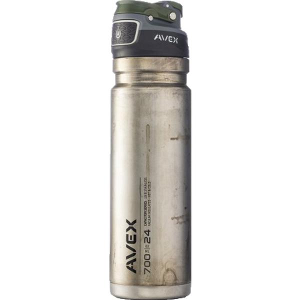 Free Flow 700ML/ 24oz. Autoseal Stainless Water Bottle-Unfinished Stainless