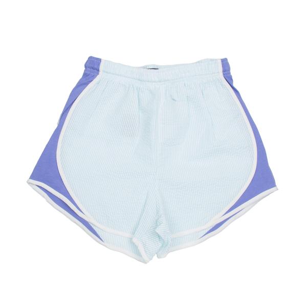 Lauren James Seersucker Shorties - Mint/Lavender
