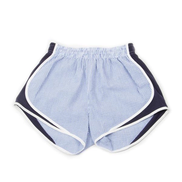 Lauren James Seersucker Shorties - Royal/Navy