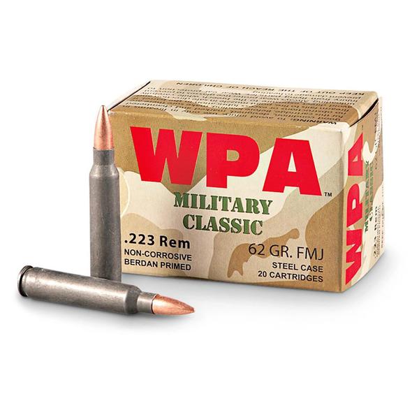 Wolf Military Classic Ammo, .223 Remington, FMJ, 20 Rounds