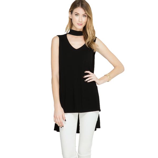 She+Sky Sleeveless Choker Knit Top