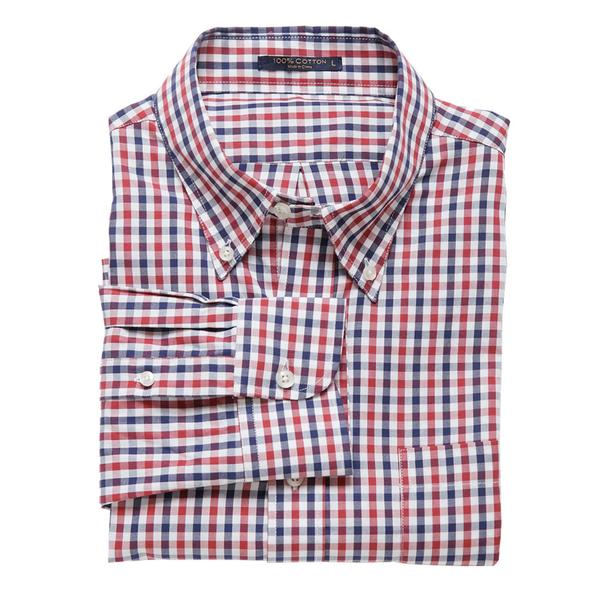 Button Down - Crimson/Navy Gingham
