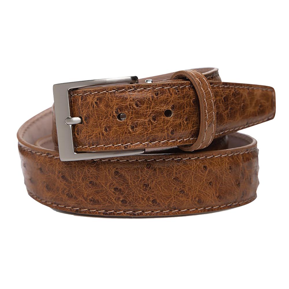 Ostrich Belt - Antique Saddle