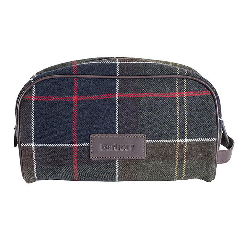 barbour tartan wash bag