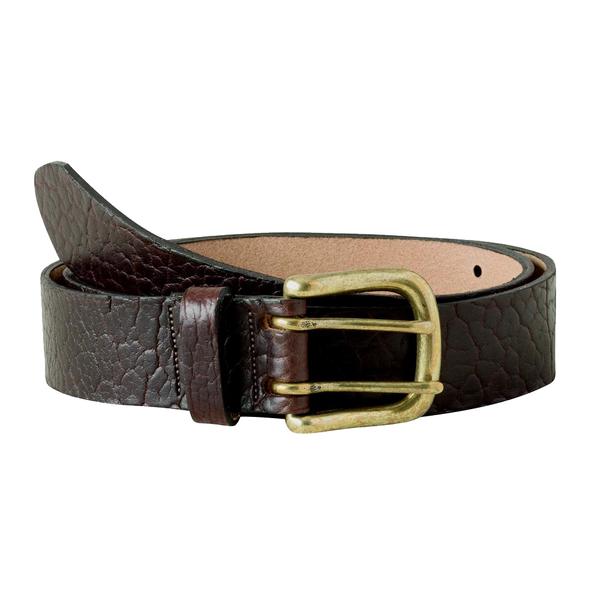 Vintage Brass Bison Belt - Brown