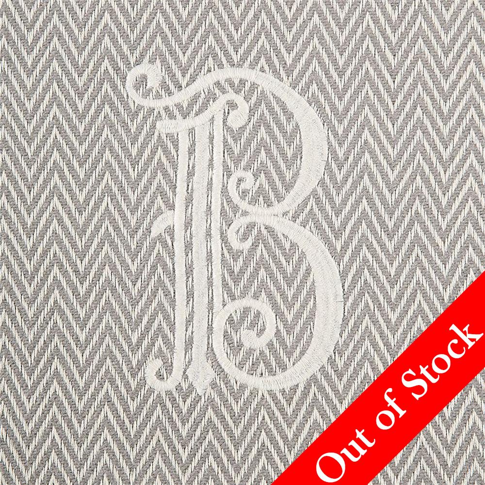 Mud Pie Herringbone Initial Cotton Tassel Throw Blanket