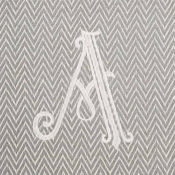 Herringbone Initial Throw Blanket