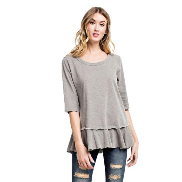 Slub Knit Ruffled Tunic