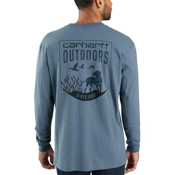MEN`S WORKWEAR DOG GRAPHIC L/S PKT TEE
