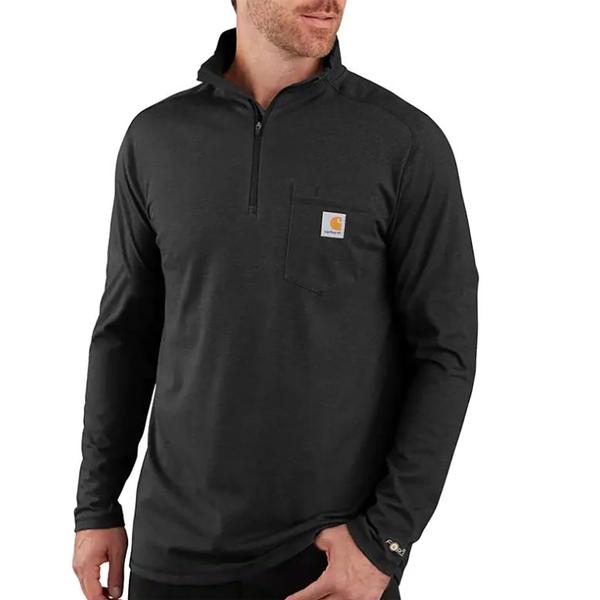 MEN`S FORCE RELAXED FIT L/S 1/4 ZIP TEE