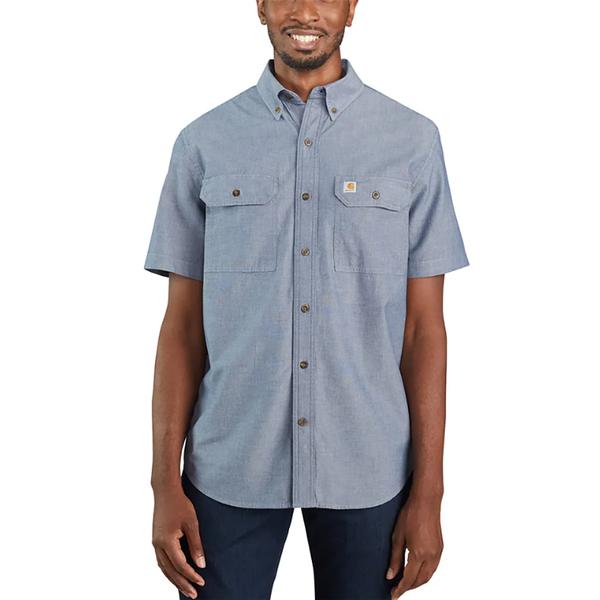 MEN'S LOOSE FIT MW CHAMBRAY S/S SHIRT 499/DENMBLUCHMBRY