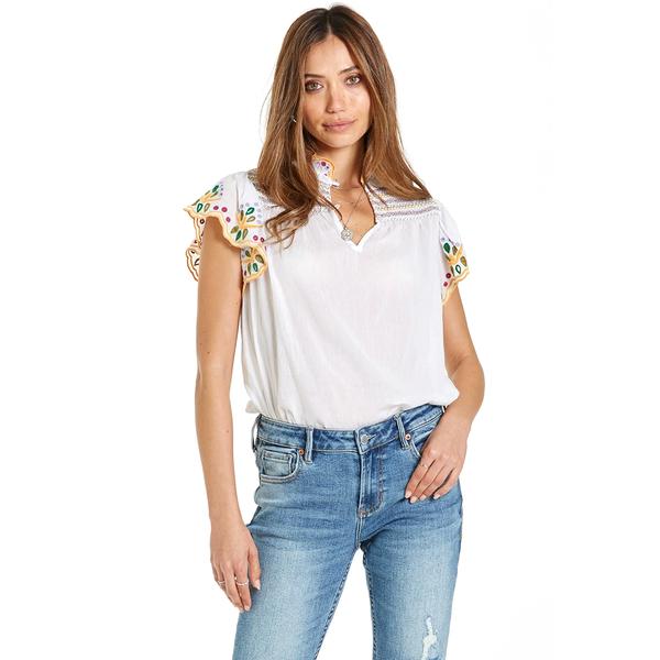 XENA EMBROIDERY DETAIL TOP