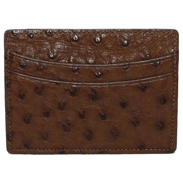 BUSINESS CARD ID CASE BROWN OSTRICH