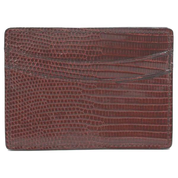 BUSINESS CARD ID CASE COGNAC LIZARD