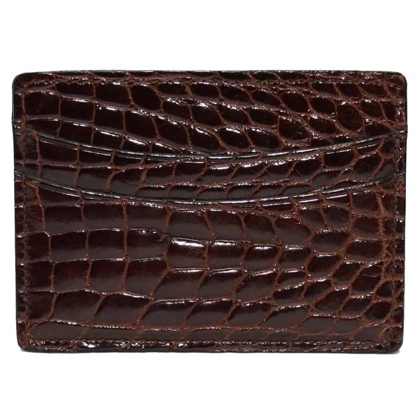 BUSINESS CARD ID CASE BROWN ALLIGATOR