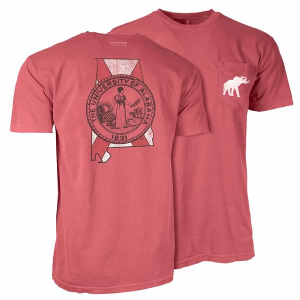 STATE CREST CC S/S TEE CRIMSON
