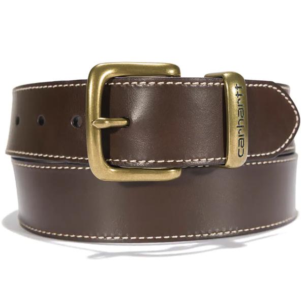 BRIDLE LEATHER DEBOSSED METALKEEPER BELT