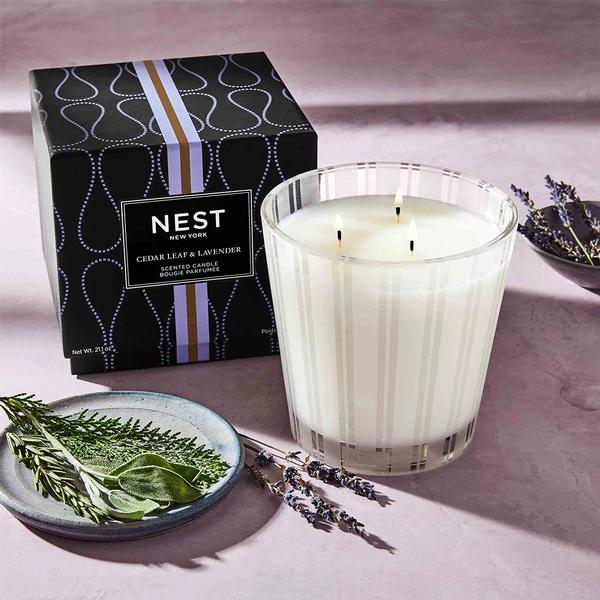  3- Wick Candle 21.2oz Cedar Leaf & Lavender