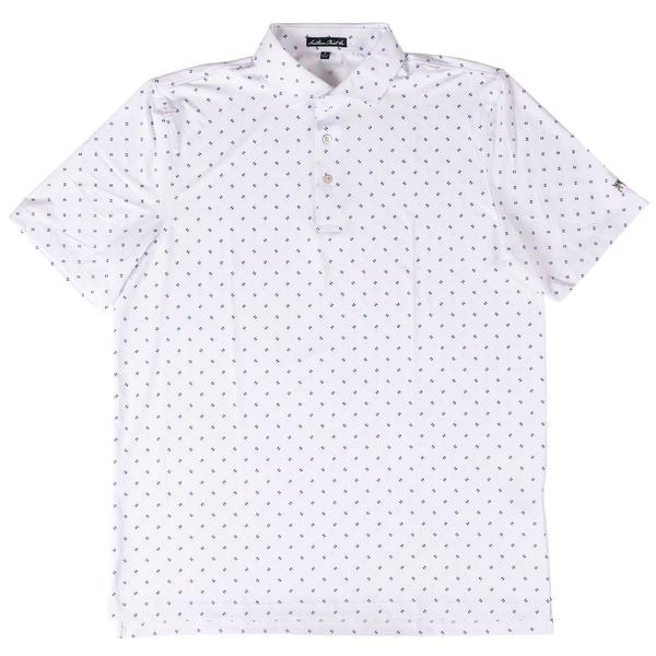 YOUTH DIVOT DESIGN PERF POLO WHITE/NAVY