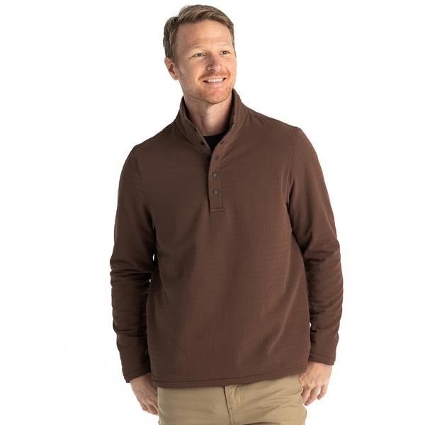 MEN'S GRIDBACK FLEECE SNAP PULLOVER 621/MUSTANG