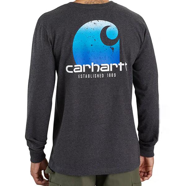 MEN'S RELAXED FIT HW L/S C GRAPHIC TEE CRH/CARBONHEATHER