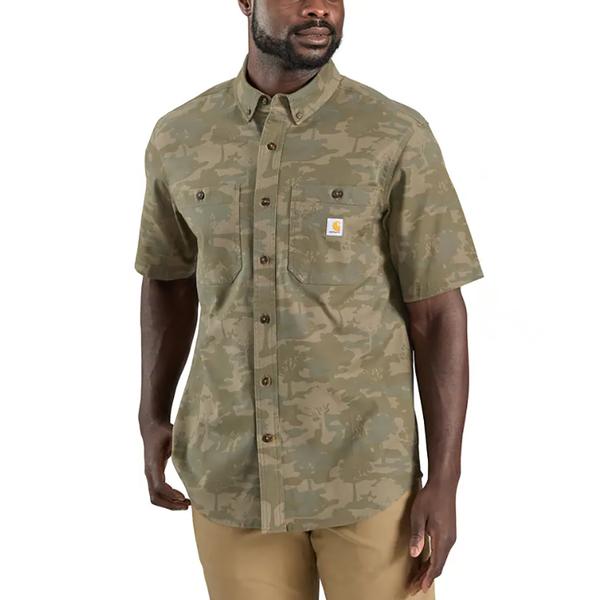 MEN'S RELAXED FIT MW CANVAS S/S SHIRT GG5/BNTOLVTREECAMO