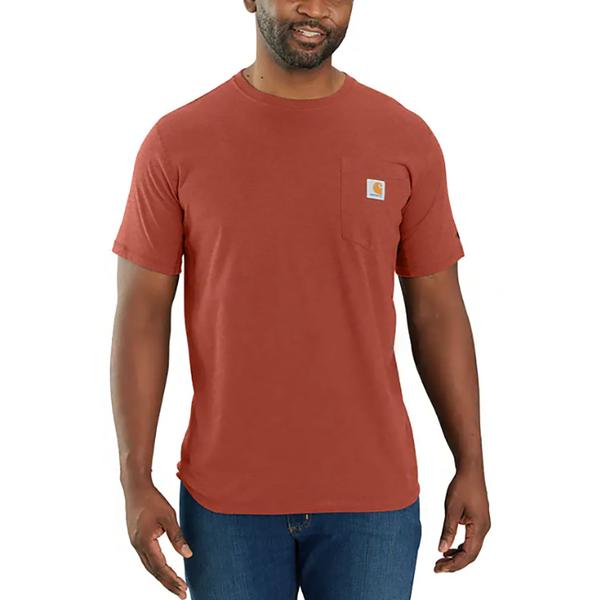 MEN'S FORCE RELAXED FIT MW S/S POCKET TEE RB6/SADDLEREDHTHR