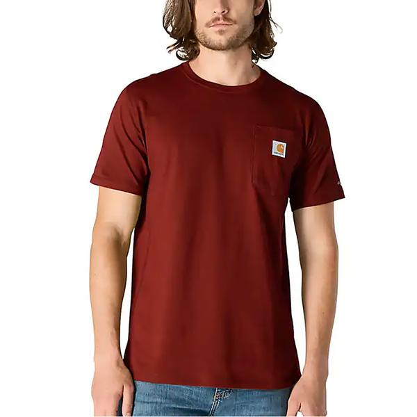 MEN'S FORCE RELAXED FIT MW S/S POCKET TEE RD9/DKSPICEREDHTHR