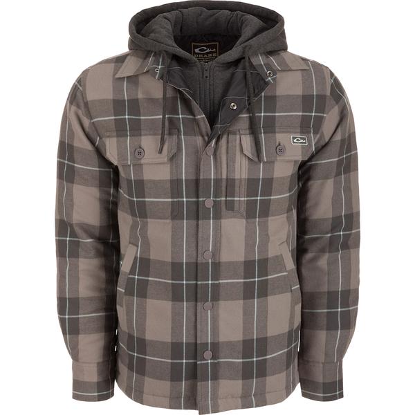 THE CAMPFIRE FLANNEL HOODIE PEW/PEWTER