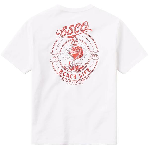 BEACH LIFE BADGE S/S TEE 1082/BRIGHTWHITE