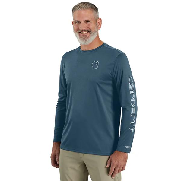 MEN'S FORCE SUN LW LOGO GRAPHIC TEE HK9/STORMBLUEHTHR