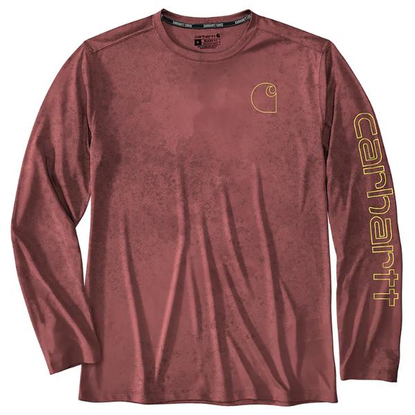MEN'S FORCE SUN LW LS PRINT TEE RC2/CRIMSONMOSS