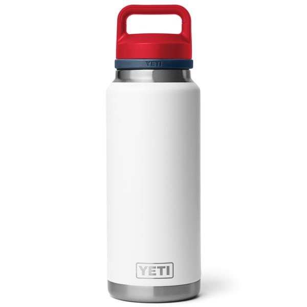 RAMBLER 36OZ BOTTLE CHUG White/Navy/Rescue Red
