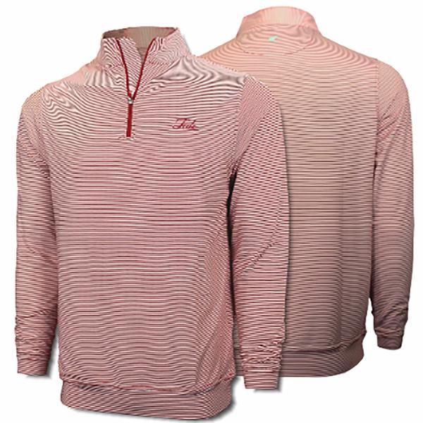 FRONT NINE 1/4 ZIP TIDE/CRIMSON/WHITE