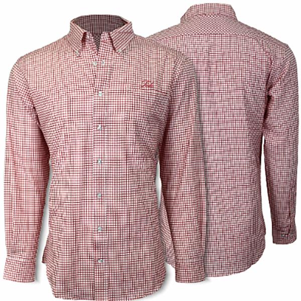 MENS GRADUATE OPEN CHECK DRESS SHIRT TIDE/WHITE/CRIMSON