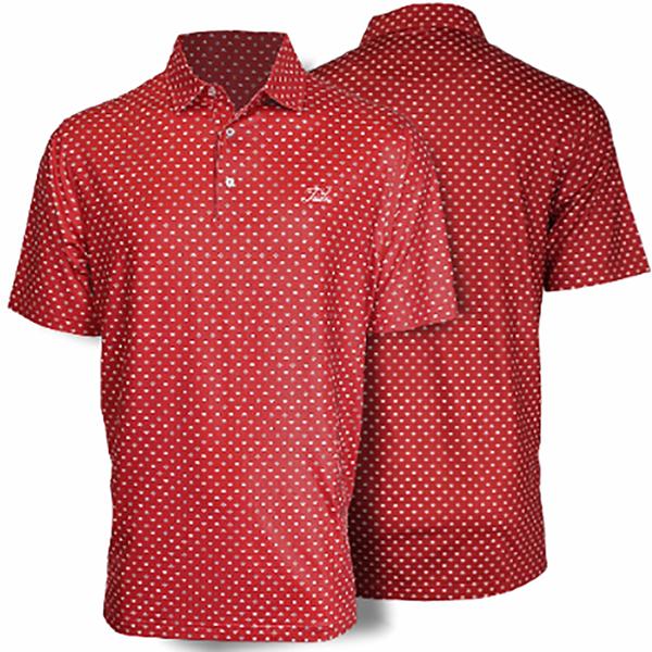 MENS FOOTBALL PRINTED POLO TIDE/CRIMSON