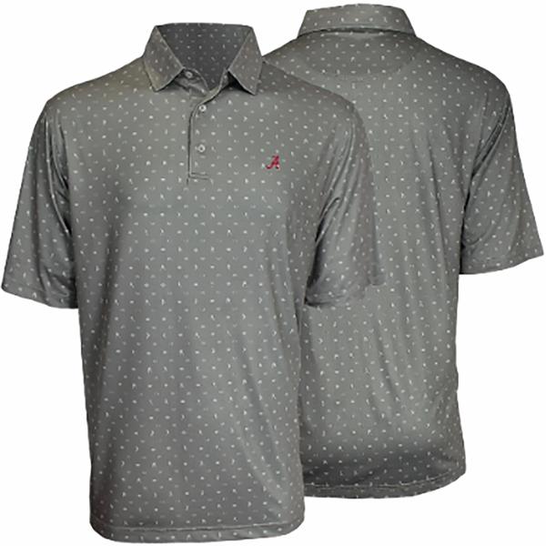 MENS PLAYER PRINTED POLO SCRIPTA/GRANITE