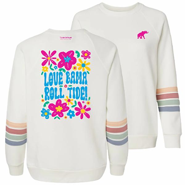 FLOWER POWER SWEATSHIRT STRIPED IVORY