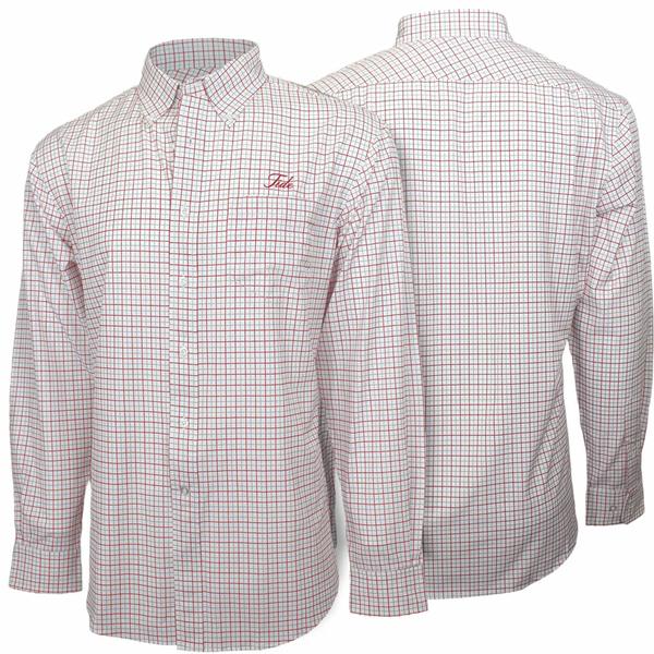 MENS ALUMNI CHECK DRESS SHIRT TIDE/WHT/CRIM/GREY