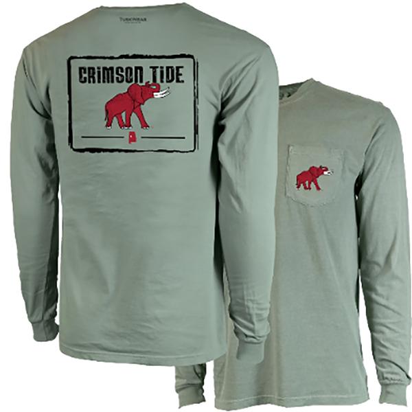 NEW ELEPHANT STAMP L/S LT.GREEN