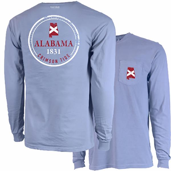 CIRCLE BADGE 2.2 CC L/S TEE ICEBLUE