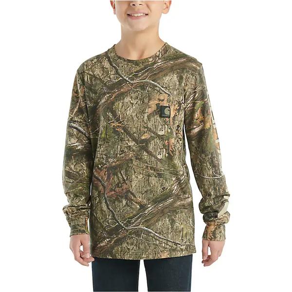 YOUTH L/S CAMO POCKET TEE