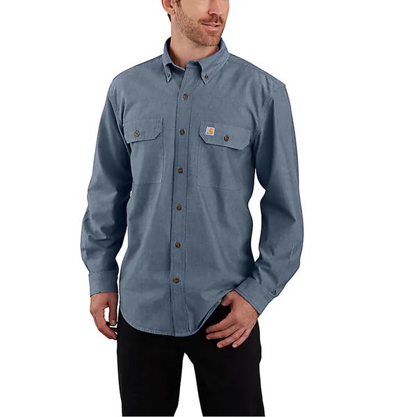 Loose Fit Midweight Chambray Long-Sleeve Shirt CBL/BLUECHAMBRAY