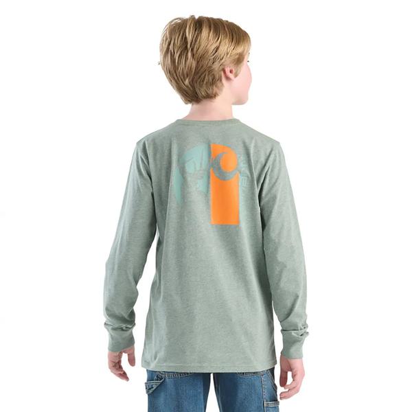 YOUTH LONG SLEEVE DEER C POCKET T-SHIRT