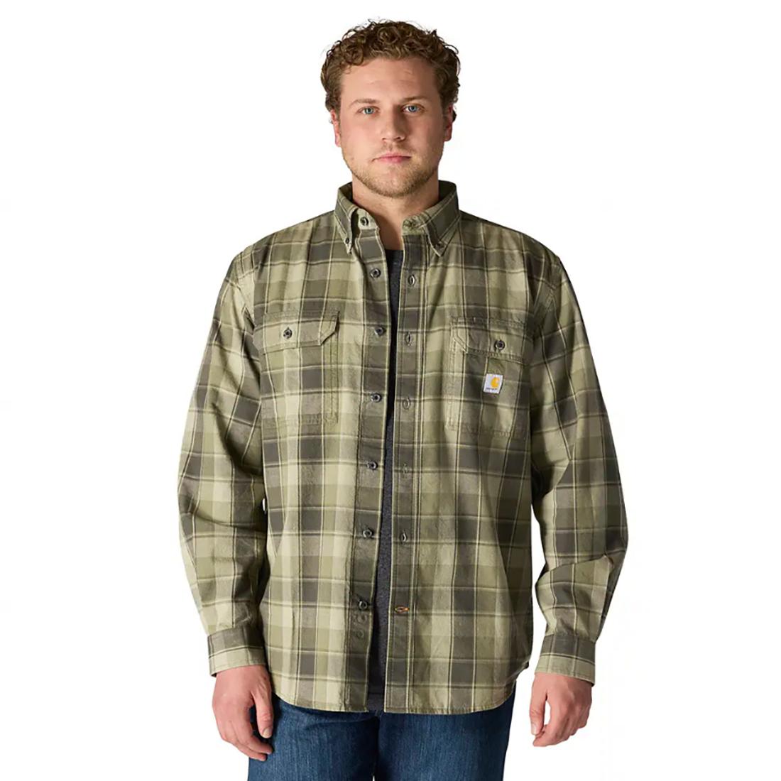 Mens Lf Mw Chambray Ls Plaid Shirt