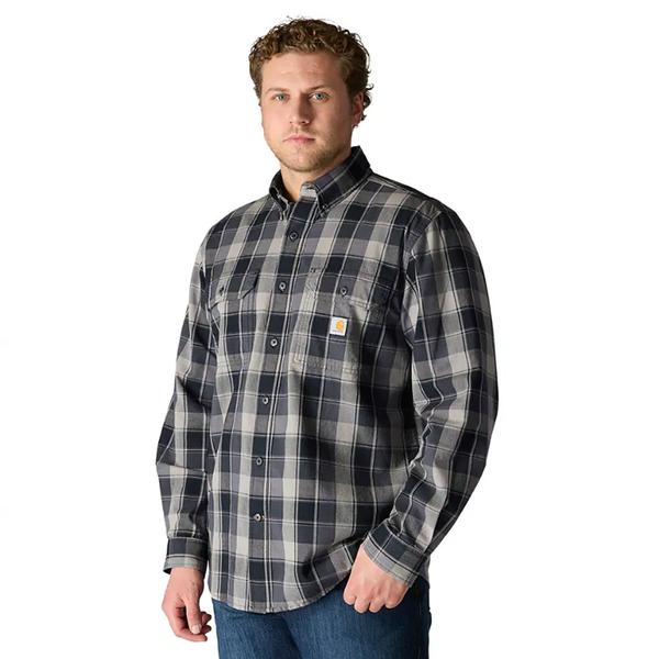 MENS LF MW CHAMBRAY LS PLAID SHIRT N04/BLACK