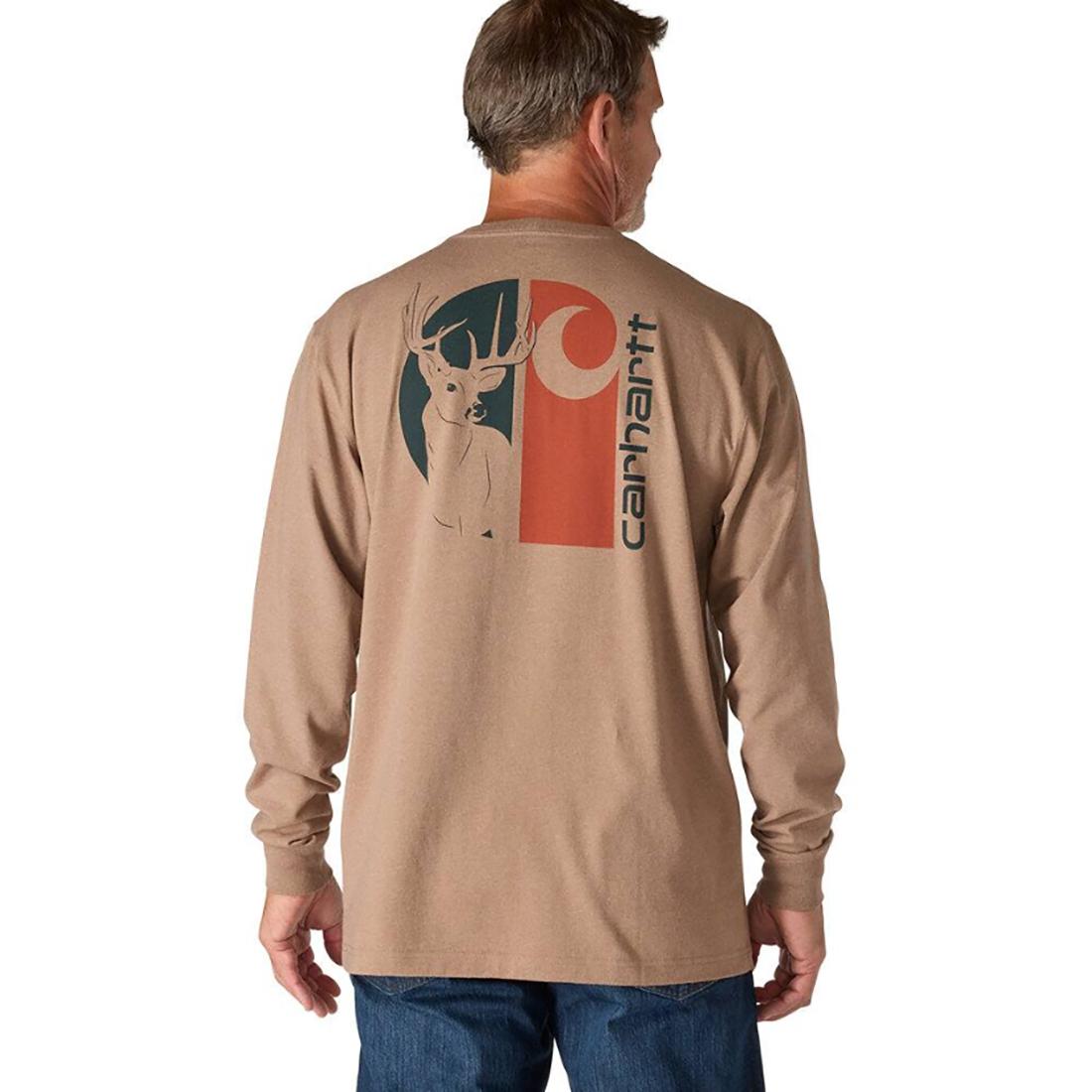 Men's Lf Hw Ls Deer Graphic T- Shirt