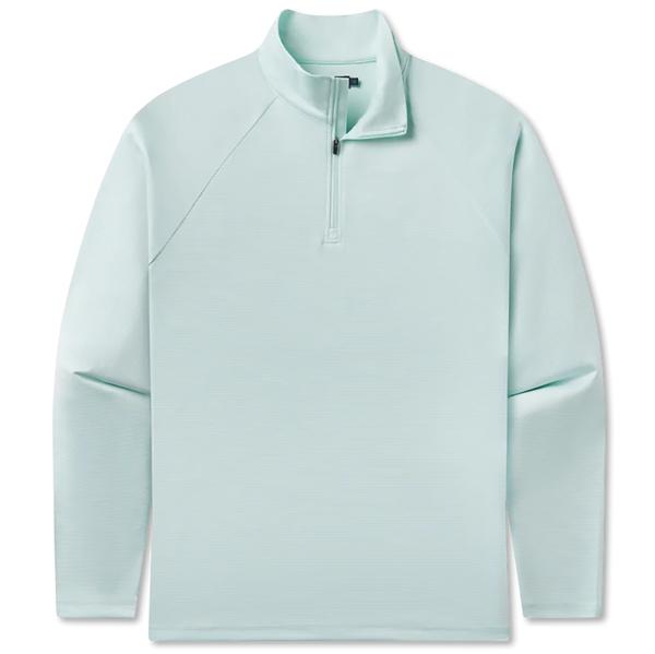 SOUTH HAMPTON PERFORMANCE 1/4 ZIP STRIPES WHITE/MINT