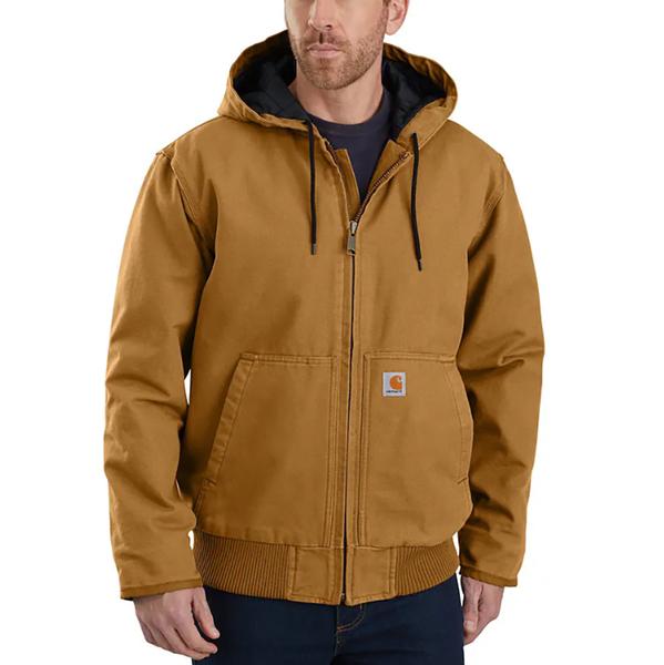 MEN`S J130 WASHED DUCK ACTIVE JACKET BRN/CARHARTTBROWN